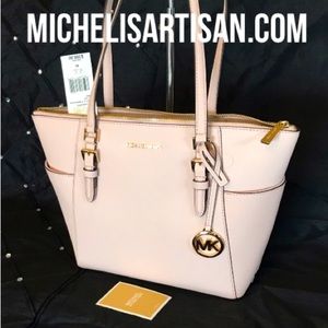MICHAEL KORS
Charlotte Lg Leather Top-Zip Tote Bag